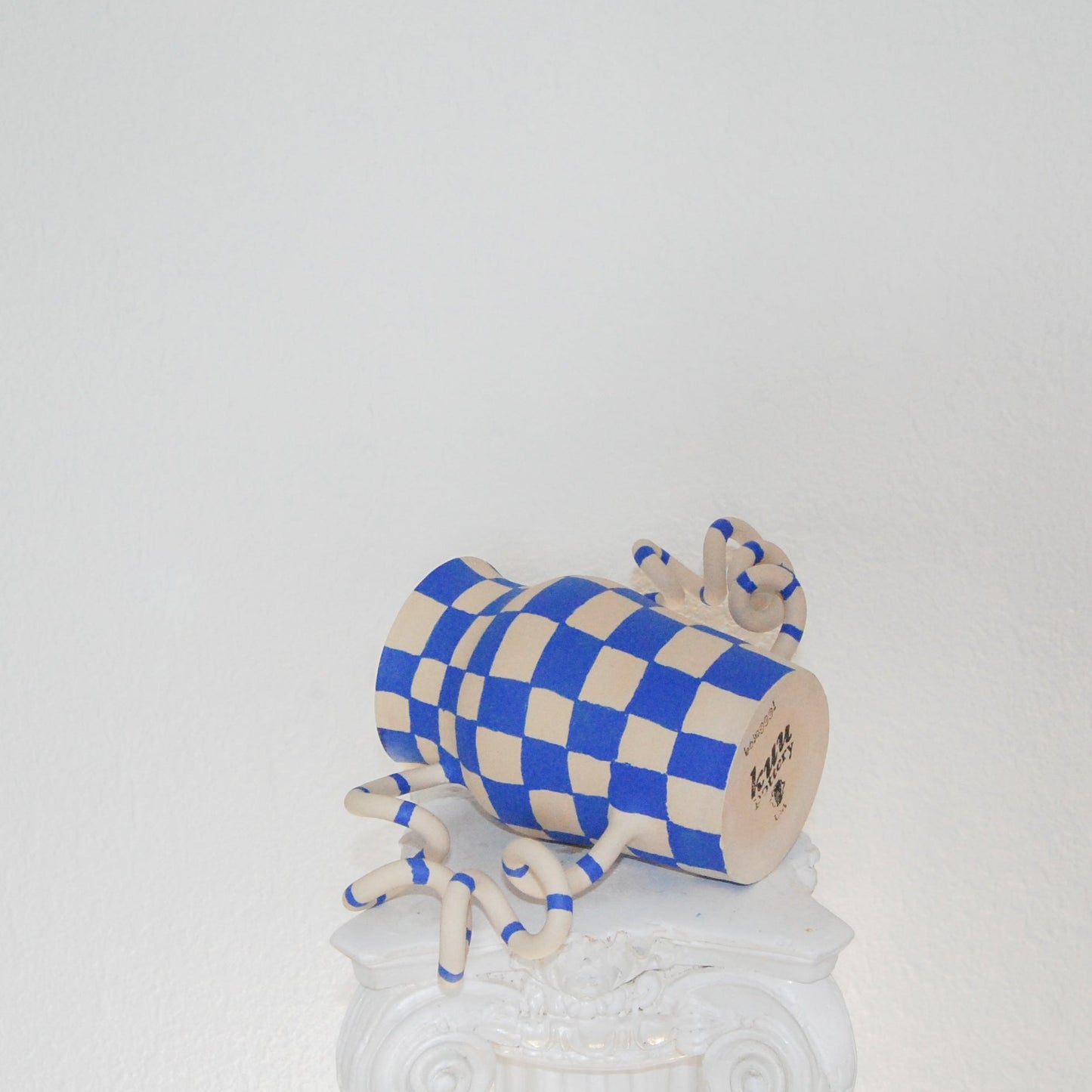 Matisse Blue Checkered Boinggg! Vase