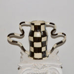 Load image into Gallery viewer, White and Chrome Checkered Curvy Amphora
