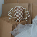 Brown Checker Boinggg! Vase
