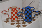Load image into Gallery viewer, Matisse and Chrome Checkered Curvy Amphora
