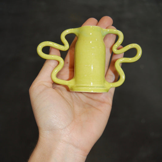 Mini Chartreuse Curvy Amphora Vase