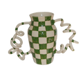 Green Checkerd Boinggg! Vase